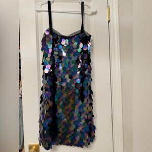 Milly Sequin Party Dress with Black Straps